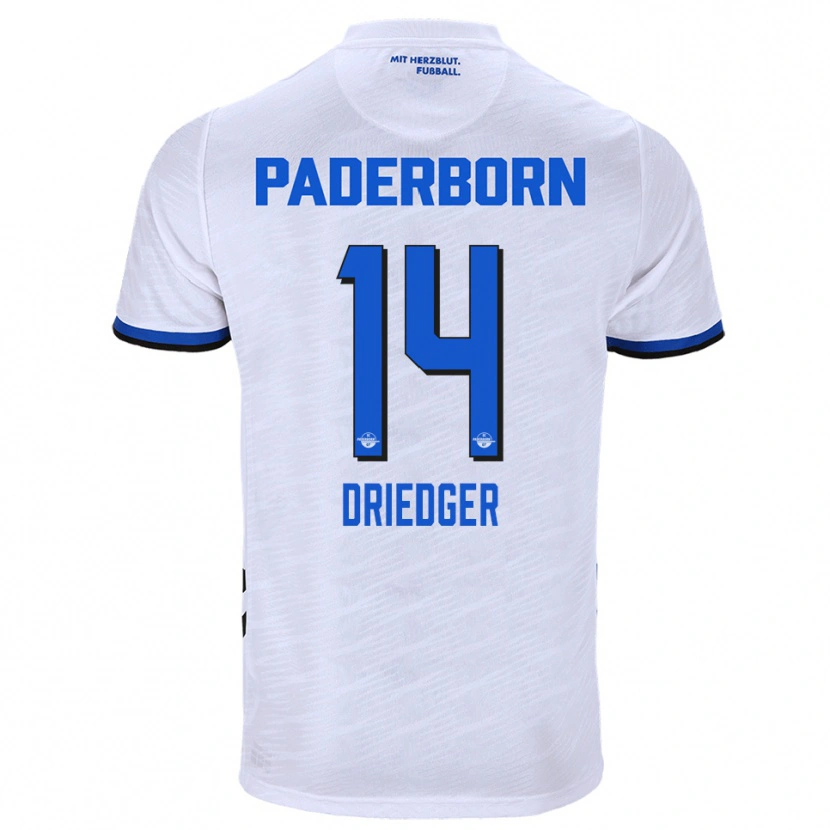 Danxen Män Julian Driedger #14 Vit Blå Bortatröja Matchtröjor 2025/26 Tröjor T-Tröja