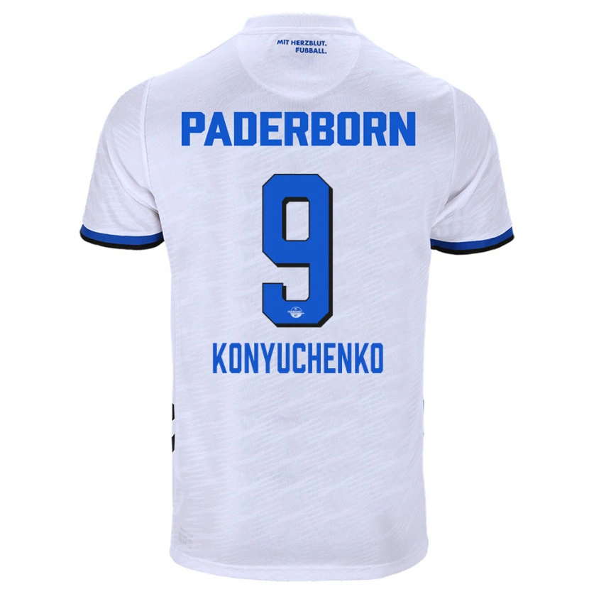 Danxen Män Yehor Konyuchenko #9 Vit Blå Bortatröja Matchtröjor 2025/26 Tröjor T-Tröja