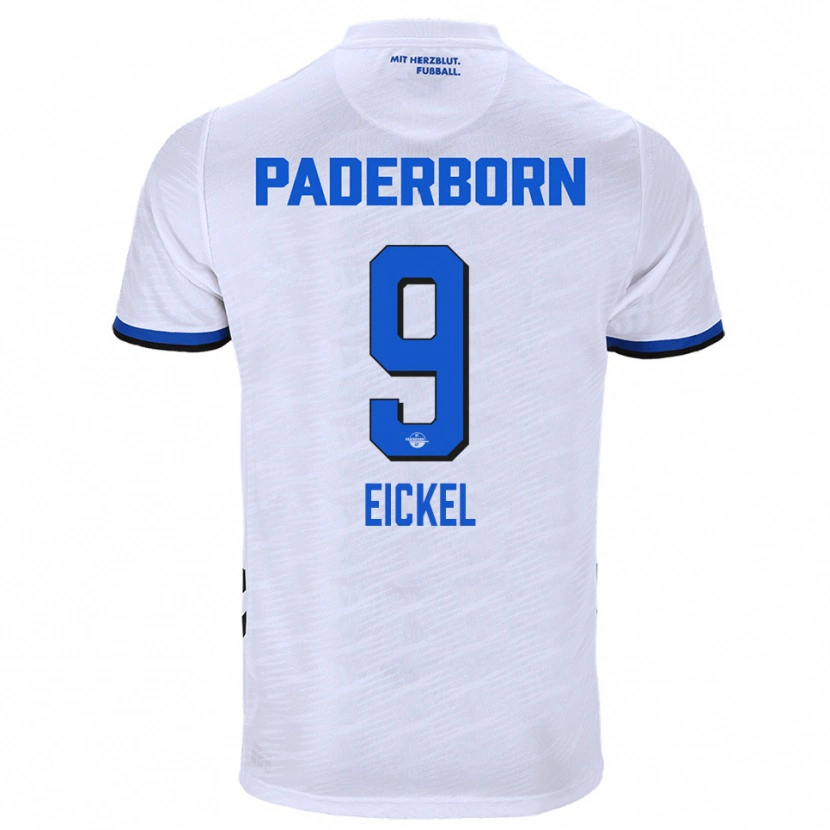 Danxen Män Lasse Eickel #9 Vit Blå Bortatröja Matchtröjor 2025/26 Tröjor T-Tröja
