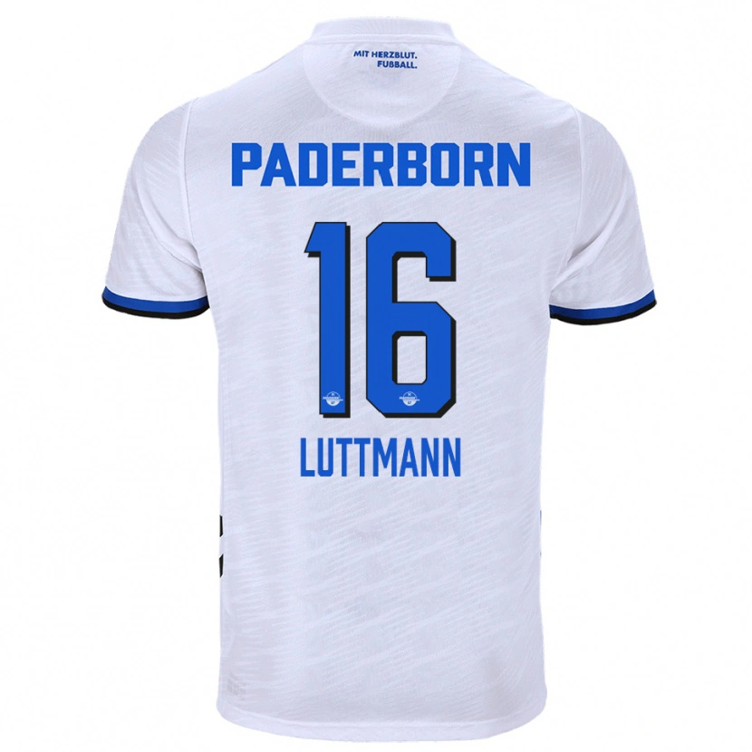 Danxen Män Magnus Luttmann #16 Vit Blå Bortatröja Matchtröjor 2025/26 Tröjor T-Tröja