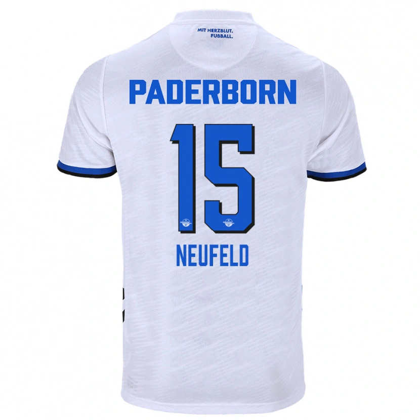 Danxen Män Elias Neufeld #15 Vit Blå Bortatröja Matchtröjor 2025/26 Tröjor T-Tröja