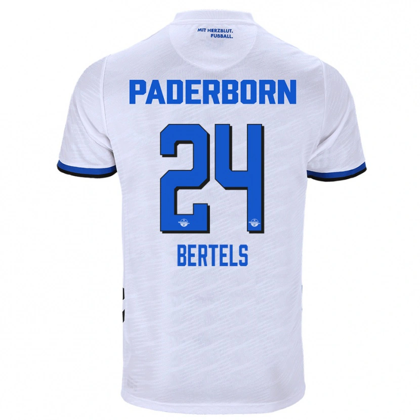 Danxen Män Felix Bertels #24 Vit Blå Bortatröja Matchtröjor 2025/26 Tröjor T-Tröja