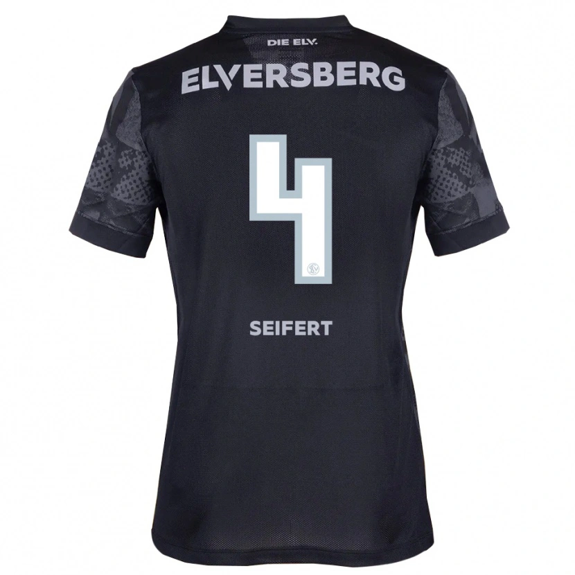 Danxen Män Luis Seifert #4 Svart Grå Bortatröja Matchtröjor 2025/26 Tröjor T-Tröja