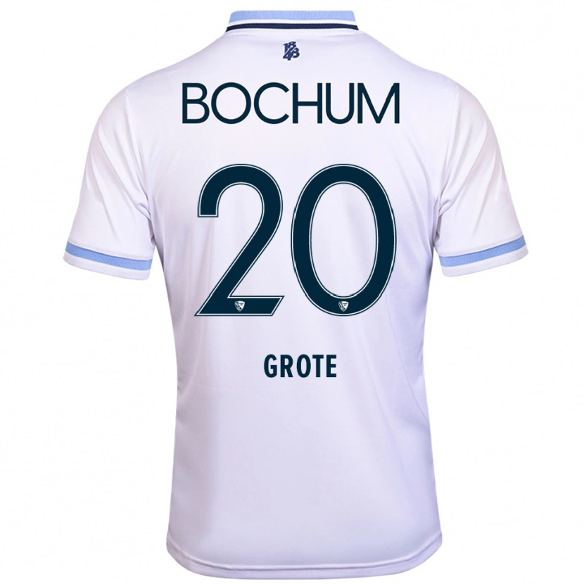 Danxen Män Dennis Grote #20 Vit Himmelsblå Bortatröja Matchtröjor 2025/26 Tröjor T-Tröja