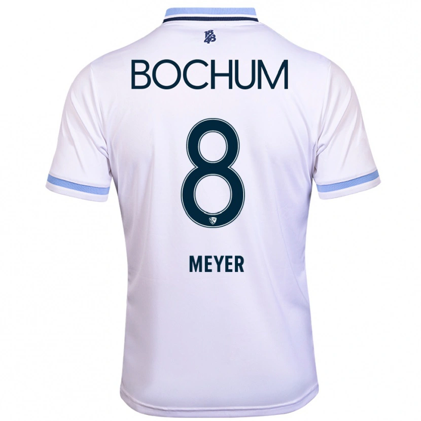 Danxen Män Tom Meyer #8 Vit Himmelsblå Bortatröja Matchtröjor 2025/26 Tröjor T-Tröja
