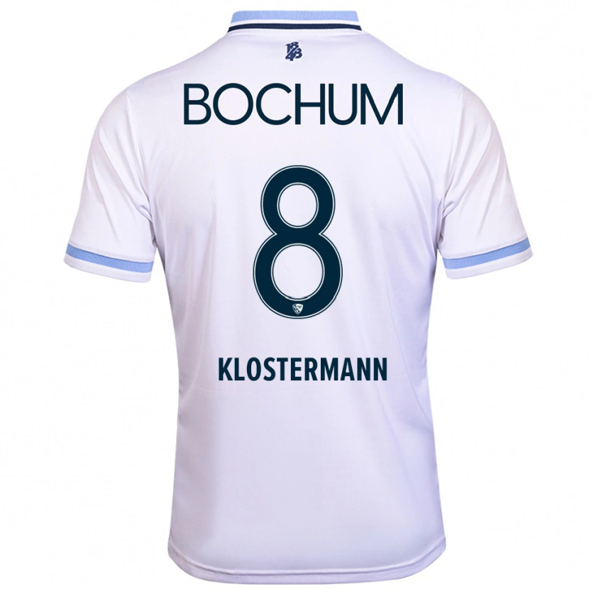 Danxen Män Michelle Klostermann #8 Vit Himmelsblå Bortatröja Matchtröjor 2025/26 Tröjor T-Tröja