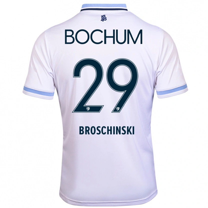 Danxen Män Moritz Broschinski #29 Vit Himmelsblå Bortatröja Matchtröjor 2025/26 Tröjor T-Tröja