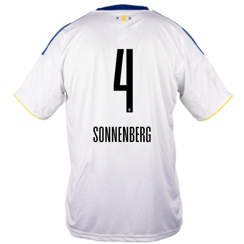 Danxen Män Sven Sonnenberg #4 Vit Blå Gul Bortatröja Matchtröjor 2025/26 Tröjor T-Tröja