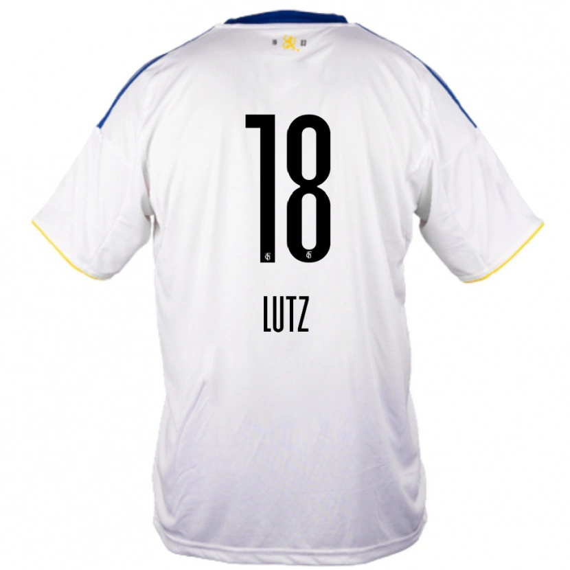 Danxen Män Moritz Lutz #18 Vit Blå Gul Bortatröja Matchtröjor 2025/26 Tröjor T-Tröja