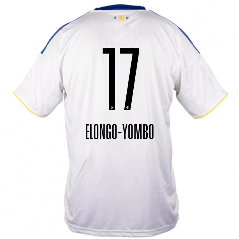 Danxen Män Rodney Elongo-Yombo #17 Vit Blå Gul Bortatröja Matchtröjor 2025/26 Tröjor T-Tröja