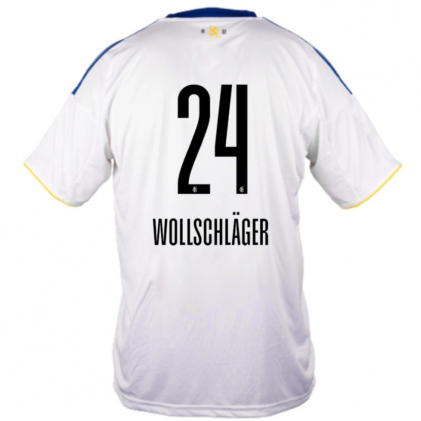 Danxen Män Luca Wollschläger #24 Vit Blå Gul Bortatröja Matchtröjor 2025/26 Tröjor T-Tröja