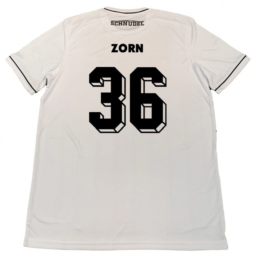 Danxen Män Emil Zorn #36 Vit Svart Bortatröja Matchtröjor 2025/26 Tröjor T-Tröja