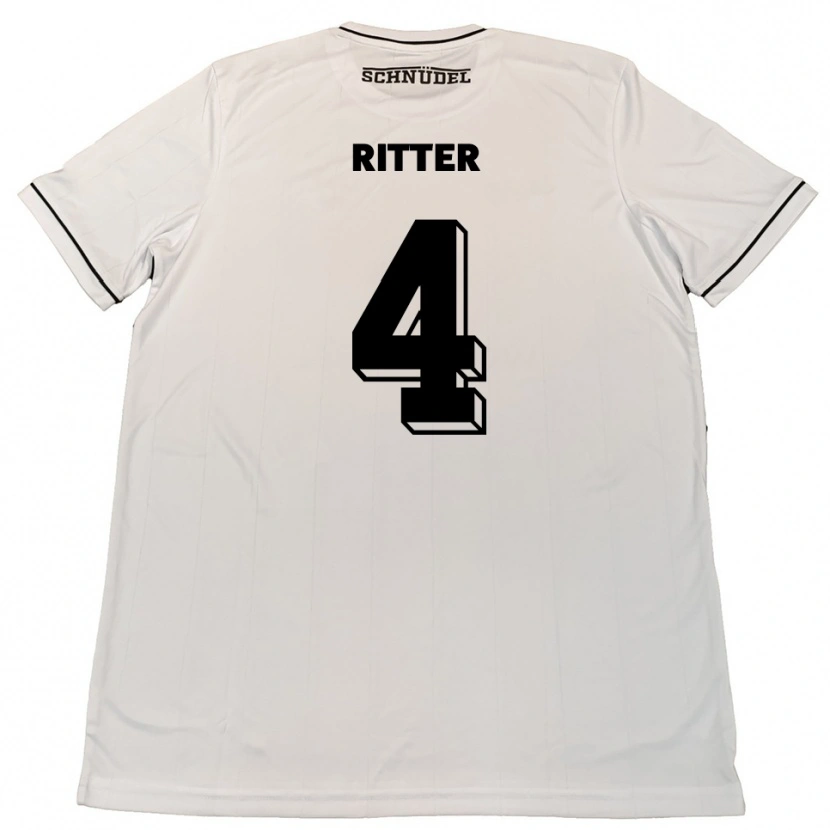 Danxen Män David Ritter #4 Vit Svart Bortatröja Matchtröjor 2025/26 Tröjor T-Tröja