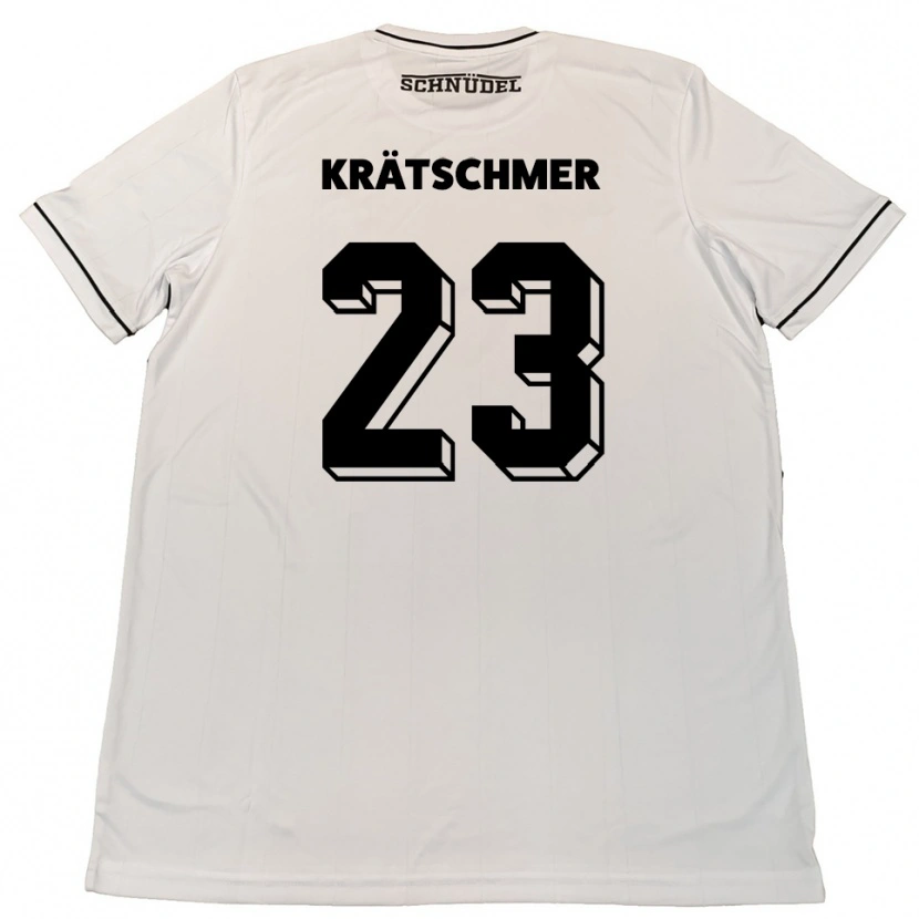 Danxen Män Pius Krätschmer #23 Vit Svart Bortatröja Matchtröjor 2025/26 Tröjor T-Tröja