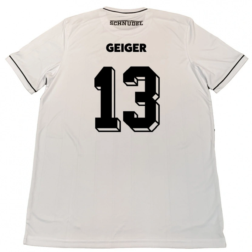 Danxen Män Luca Geiger #13 Vit Svart Bortatröja Matchtröjor 2025/26 Tröjor T-Tröja