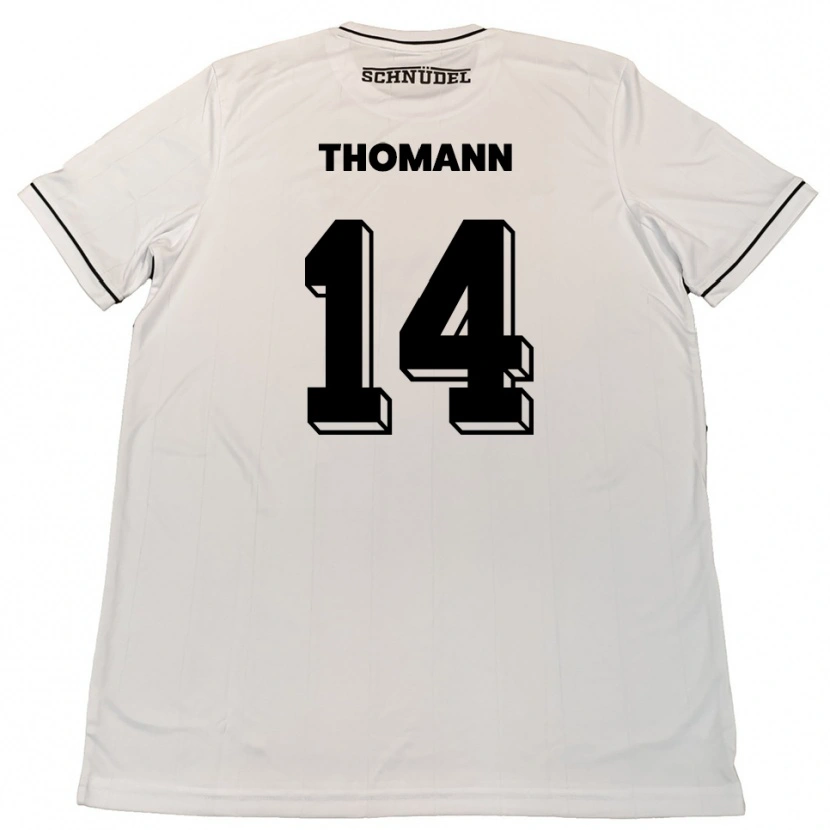 Danxen Män Martin Thomann #14 Vit Svart Bortatröja Matchtröjor 2025/26 Tröjor T-Tröja