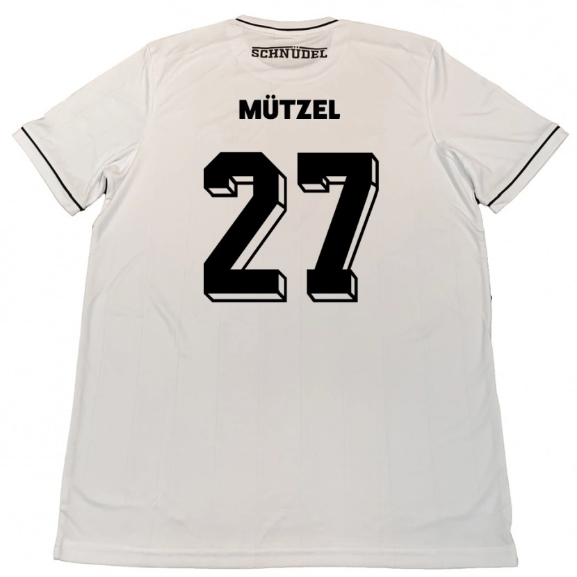 Danxen Män Nuno Mützel #27 Vit Svart Bortatröja Matchtröjor 2025/26 Tröjor T-Tröja
