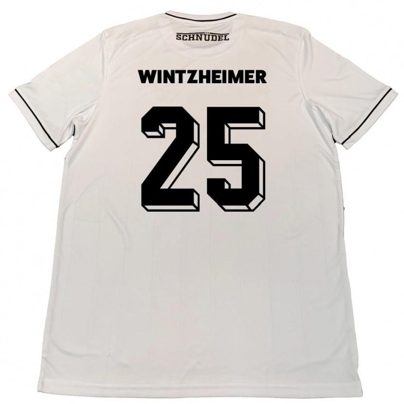 Danxen Män Manuel Wintzheimer #25 Vit Svart Bortatröja Matchtröjor 2025/26 Tröjor T-Tröja