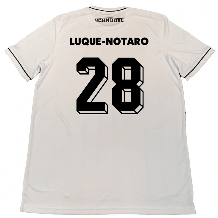 Danxen Män Fabio Luque-Notaro #28 Vit Svart Bortatröja Matchtröjor 2025/26 Tröjor T-Tröja