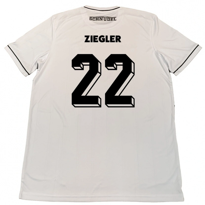 Danxen Män Kevin Ziegler #22 Vit Svart Bortatröja Matchtröjor 2025/26 Tröjor T-Tröja