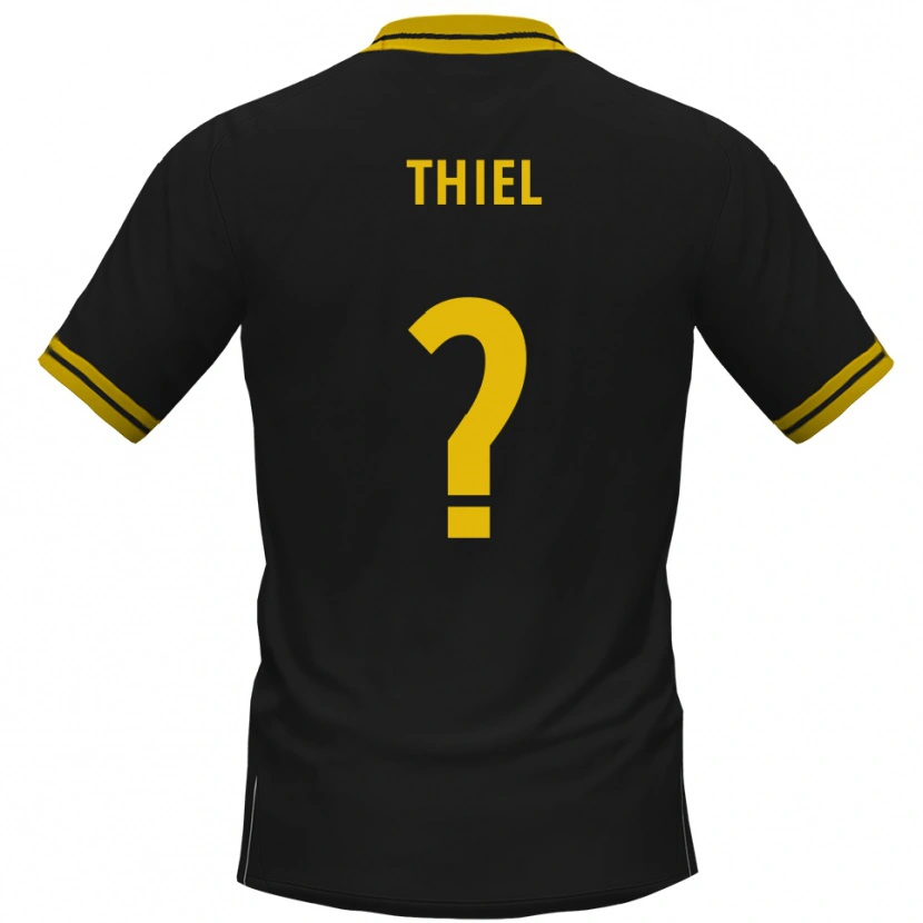Danxen Män David Thiel #0 Svart Gul Bortatröja Matchtröjor 2025/26 Tröjor T-Tröja