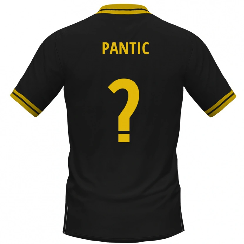 Danxen Män Leon Pantic #0 Svart Gul Bortatröja Matchtröjor 2025/26 Tröjor T-Tröja