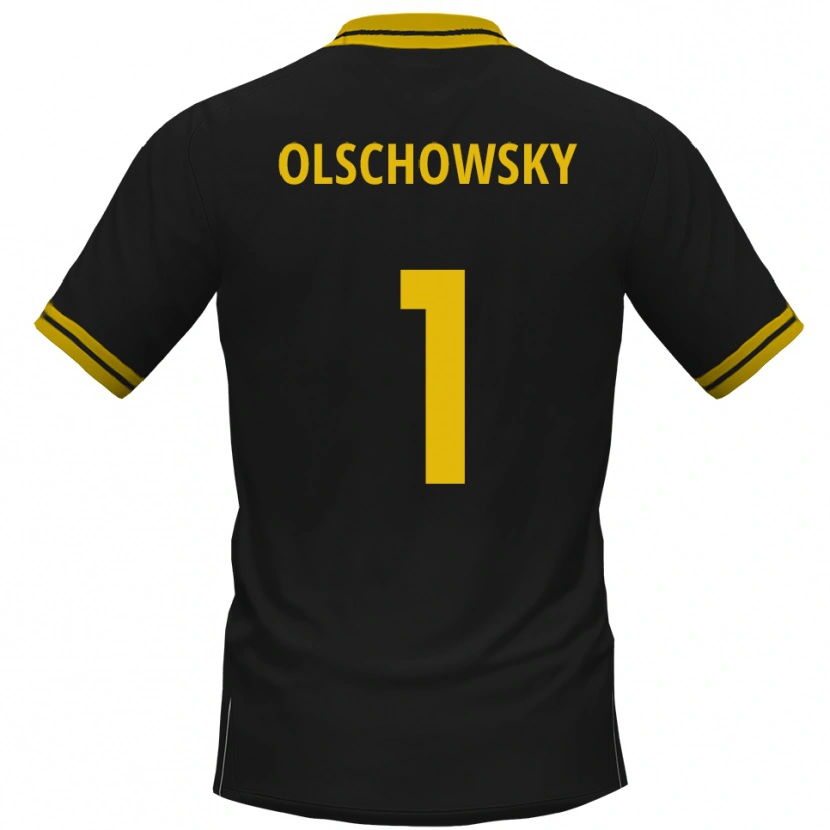 Danxen Män Jan Olschowsky #1 Svart Gul Bortatröja Matchtröjor 2025/26 Tröjor T-Tröja
