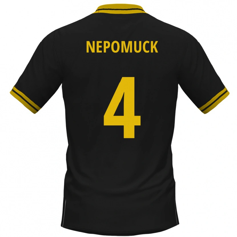 Danxen Män Simon Nepomuck #4 Svart Gul Bortatröja Matchtröjor 2025/26 Tröjor T-Tröja