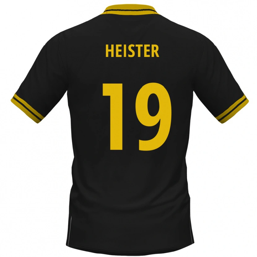 Danxen Män Florian Heister #19 Svart Gul Bortatröja Matchtröjor 2025/26 Tröjor T-Tröja