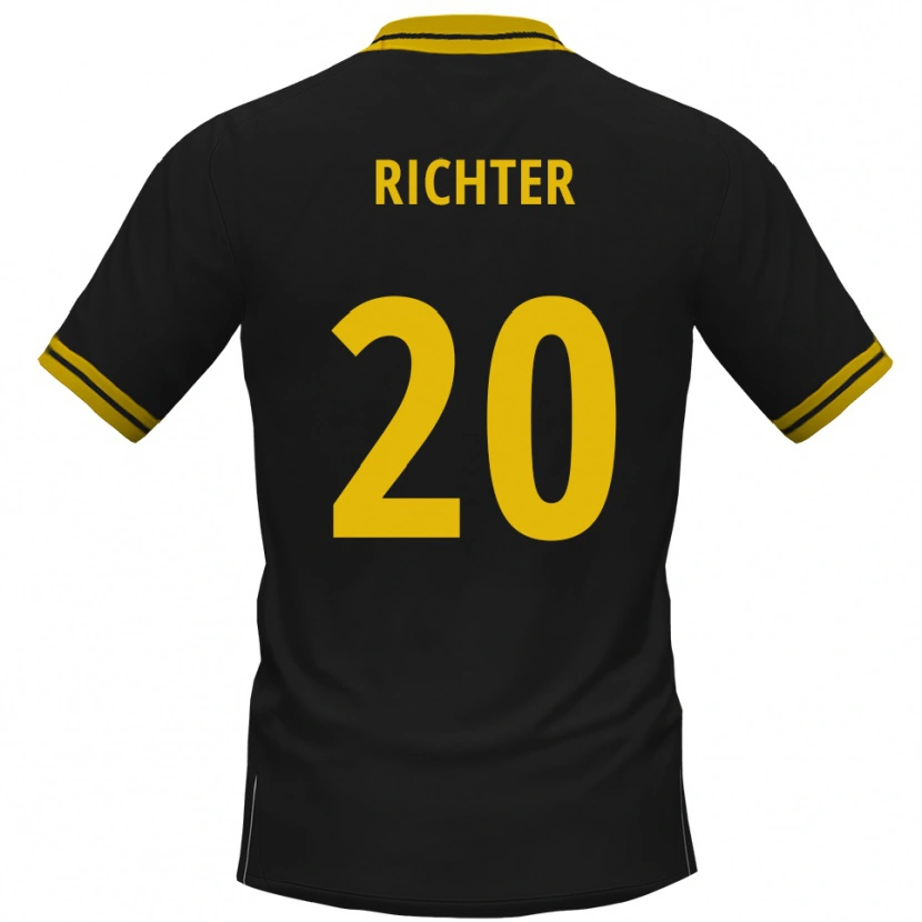 Danxen Män Marc Richter #20 Svart Gul Bortatröja Matchtröjor 2025/26 Tröjor T-Tröja