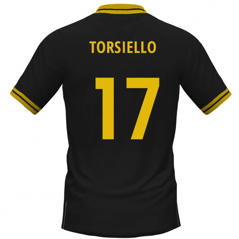 Danxen Män Fabio Torsiello #17 Svart Gul Bortatröja Matchtröjor 2025/26 Tröjor T-Tröja