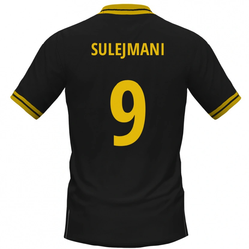 Danxen Män Valmir Sulejmani #9 Svart Gul Bortatröja Matchtröjor 2025/26 Tröjor T-Tröja