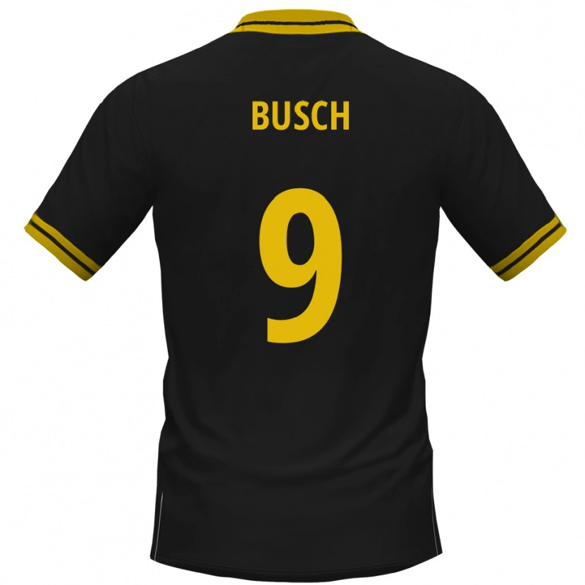 Danxen Män Luis Busch #9 Svart Gul Bortatröja Matchtröjor 2025/26 Tröjor T-Tröja