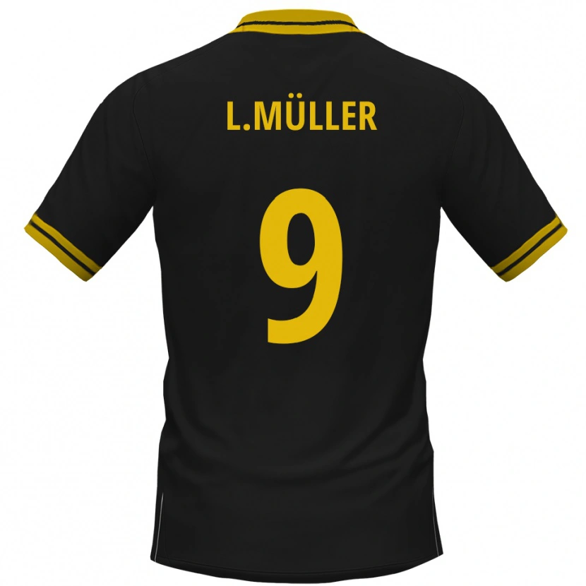 Danxen Män Levyn Müller #9 Svart Gul Bortatröja Matchtröjor 2025/26 Tröjor T-Tröja