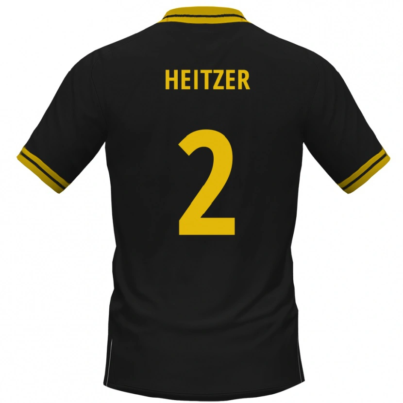Danxen Män Quentin Heitzer #2 Svart Gul Bortatröja Matchtröjor 2025/26 Tröjor T-Tröja