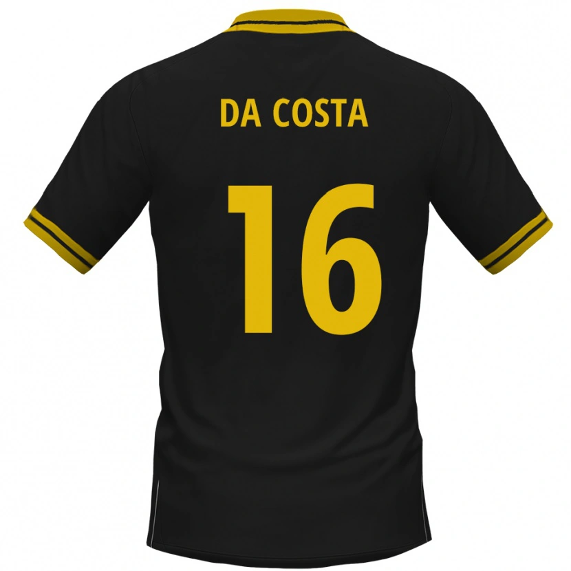 Danxen Män Fabricio Sylva Da Costa #16 Svart Gul Bortatröja Matchtröjor 2025/26 Tröjor T-Tröja