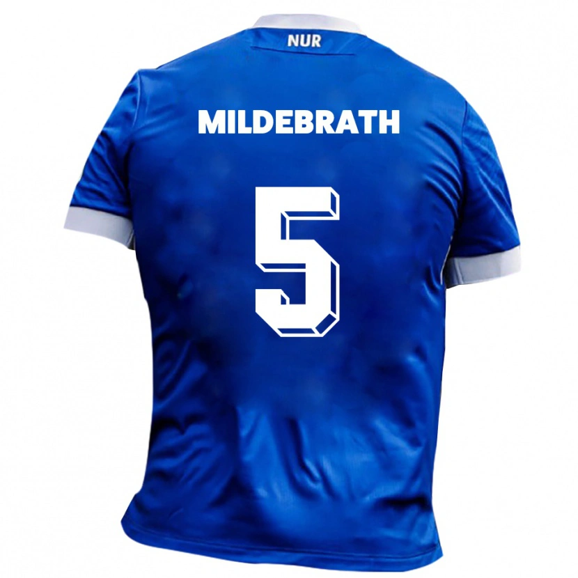 Danxen Män Matti Mildebrath #5 Blå Vit Bortatröja Matchtröjor 2025/26 Tröjor T-Tröja