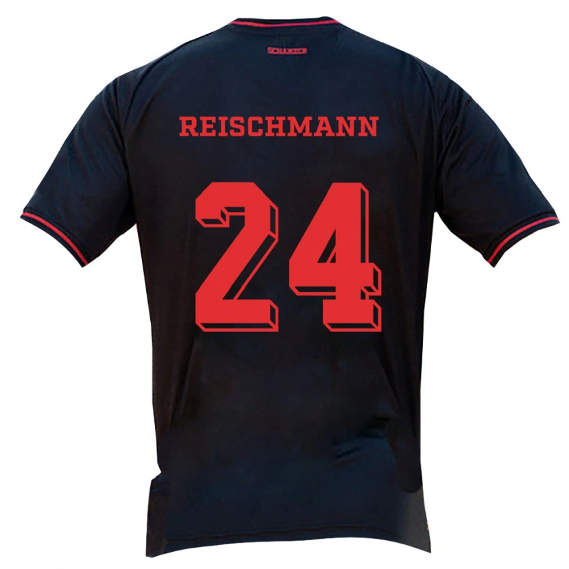 Danxen Män Stefanie Reischmann #24 Svart Röd Vit Bortatröja Matchtröjor 2025/26 Tröjor T-Tröja
