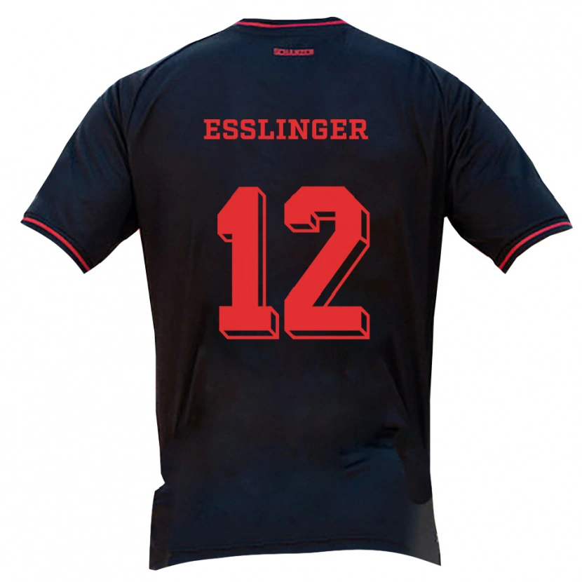 Danxen Män Rafael Eßlinger #12 Svart Röd Vit Bortatröja Matchtröjor 2025/26 Tröjor T-Tröja