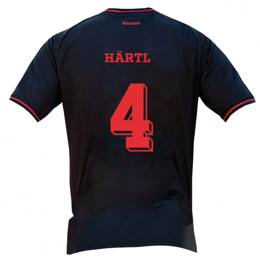 Danxen Män Anna-Lena Härtl #4 Svart Röd Vit Bortatröja Matchtröjor 2025/26 Tröjor T-Tröja