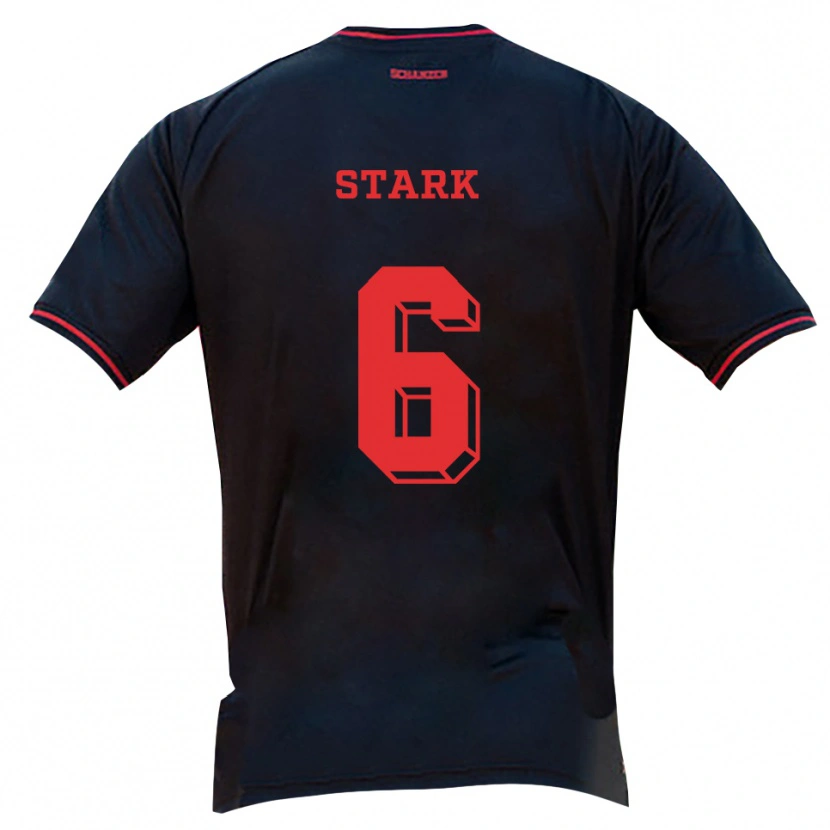 Danxen Män Luca Stark #6 Svart Röd Vit Bortatröja Matchtröjor 2025/26 Tröjor T-Tröja