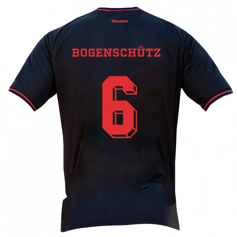 Danxen Män Kerstin Bogenschütz #6 Svart Röd Vit Bortatröja Matchtröjor 2025/26 Tröjor T-Tröja