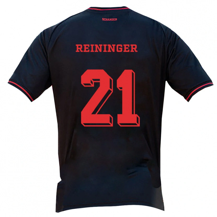 Danxen Män Pija Reininger #21 Svart Röd Vit Bortatröja Matchtröjor 2025/26 Tröjor T-Tröja