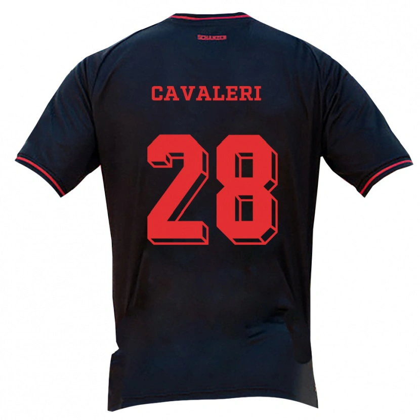 Danxen Män Salvatore Cavaleri #28 Svart Röd Vit Bortatröja Matchtröjor 2025/26 Tröjor T-Tröja