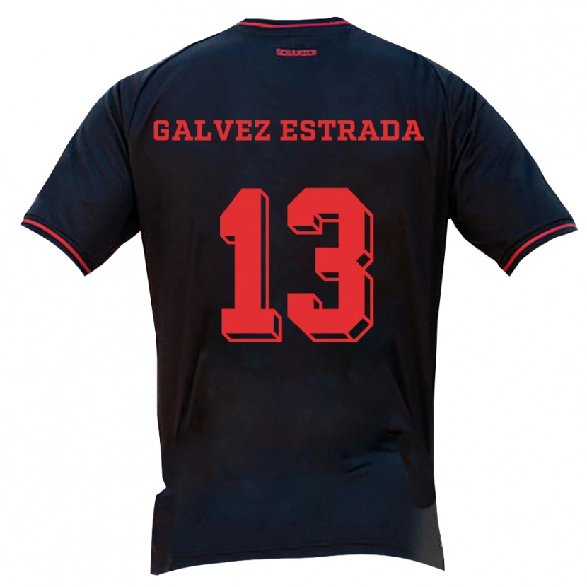 Danxen Män Larissa Galvez Estrada #13 Svart Röd Vit Bortatröja Matchtröjor 2025/26 Tröjor T-Tröja