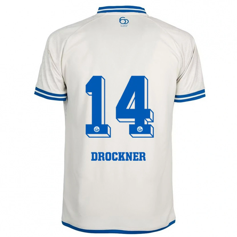Danxen Män Malin Drockner #14 Vit Blå Bortatröja Matchtröjor 2025/26 Tröjor T-Tröja