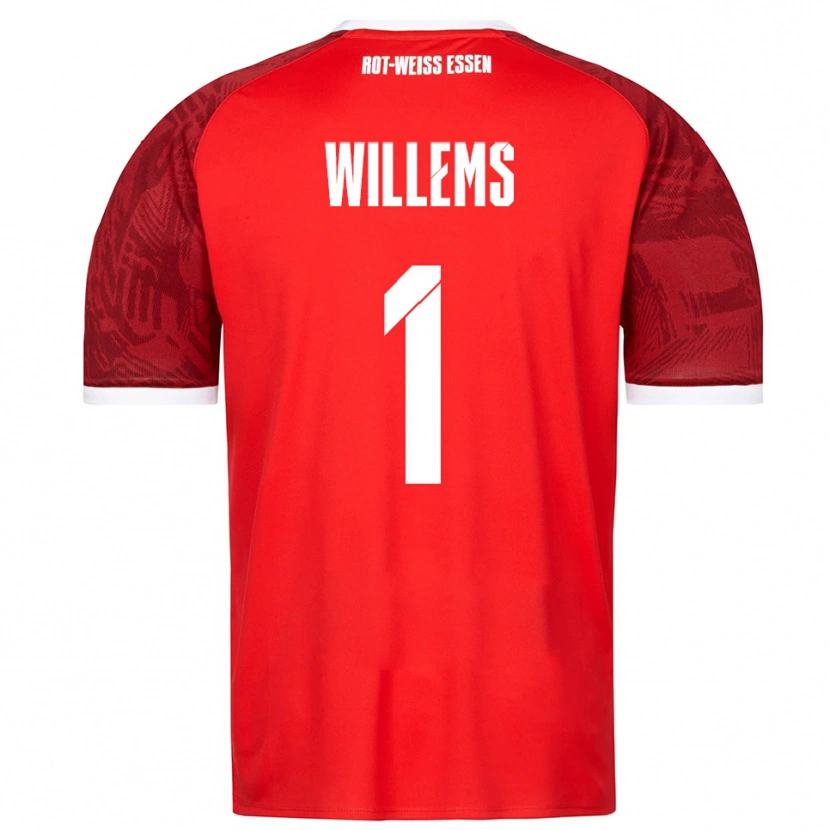 Danxen Män Leon Willems #1 Röd Vinröd Vit Bortatröja Matchtröjor 2025/26 Tröjor T-Tröja