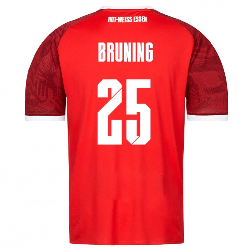 Danxen Män Malte Brüning #25 Röd Vinröd Vit Bortatröja Matchtröjor 2025/26 Tröjor T-Tröja
