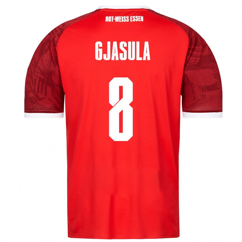 Danxen Män Klaus Gjasula #8 Röd Vinröd Vit Bortatröja Matchtröjor 2025/26 Tröjor T-Tröja