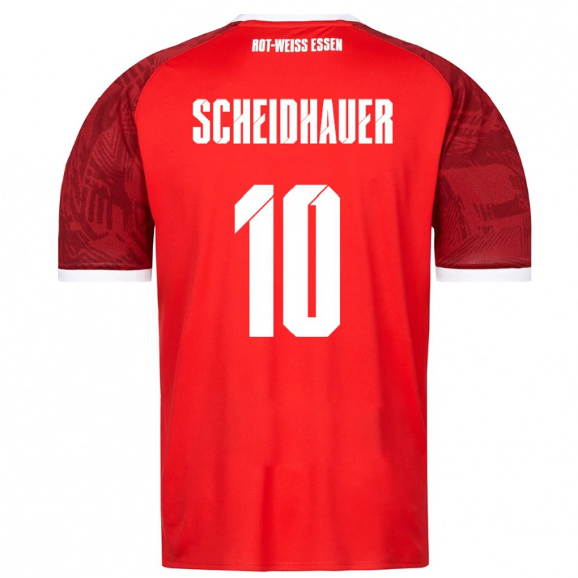 Danxen Män Leon Scheidhauer #10 Röd Vinröd Vit Bortatröja Matchtröjor 2025/26 Tröjor T-Tröja